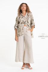 Linen Luv Botanical Print Shirt / Sabbia