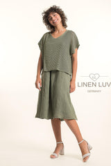 Linen Luv Dress Ensemble / Olive Green
