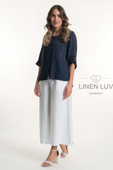 Linen Luv Shirt-Jacket / Navy