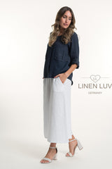 Linen Luv Shirt-Jacket / Navy