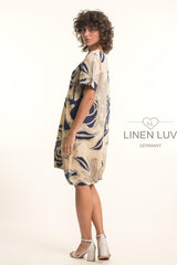 Linen Luv Dress / Navy Sand print
