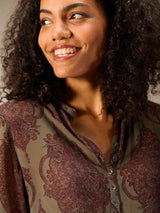 Nile Blouse / Stone Print