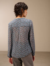 Nile Print Blouse / Ice