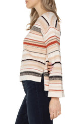 Pull rayé Liverpool / Rouille, Crème