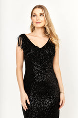 Frank Lyman Sequin Dress / Black