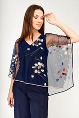 Frank Lyman Brushstroke Top / Midnight