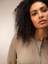 Nile Blouse/ Petrol Mini Print