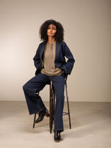 Nile Blouse/ Petrol Mini Print