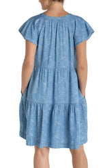 Liverpool Tiered Dress / Indigo Rose