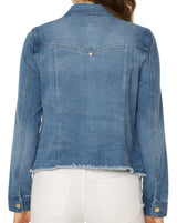 Liverpool Classic Jean Jacket with Fray Hem / Birch Bay