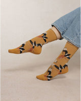 Bleuforêt Fine Velvet Birds Socks / Yellow