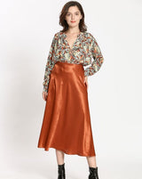 Satin A-line Skirt / 3 Colours