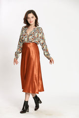 Satin A-line Skirt / 3 Colours