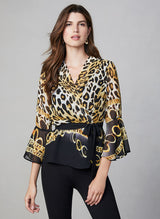 Frank Lyman Chiffon Wrap Blouse