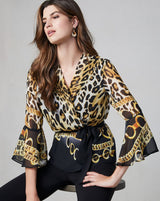 Frank Lyman Chiffon Wrap Blouse