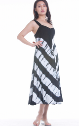 Robe longue tie-dye - Noir