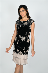 Frank Lyman Embroidered Velvet Dress