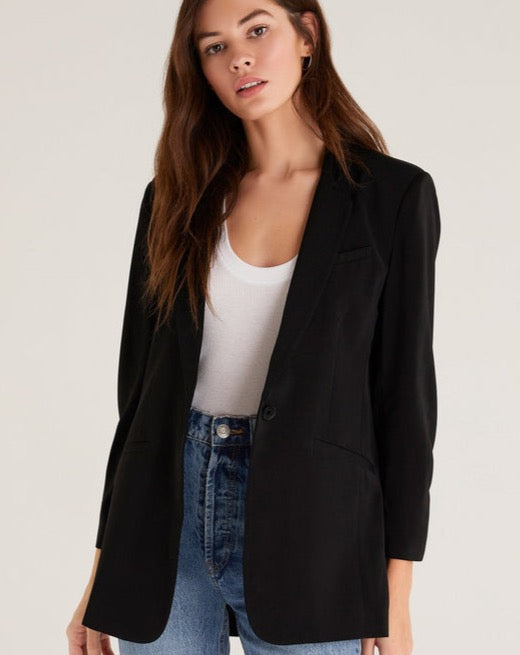 Black twill blazer hotsell