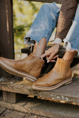 Handmade Leather Boots / Goldenrod