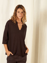 Nile Notched V Sweater