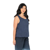 Sleeveless Linen Top / Navy