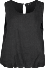 Sleeveless  Linen Top / Black