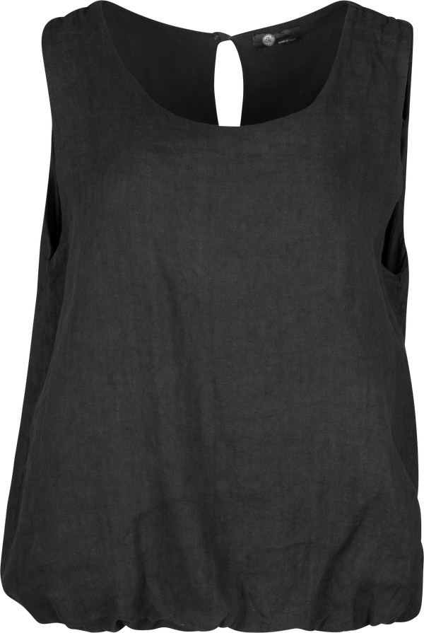 Sleeveless  Linen Top / Black