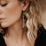 Lolo Stone Chain Drop Earrings / Labradorite