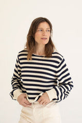 Mus & BomBon Pantelleria Sweater / Navy Stripe