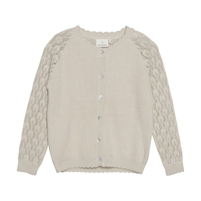 Enfant Pointelle Cardi / Sandshell