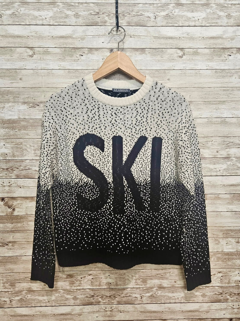 Alashan Merino Ski Sweater / Black & Winter White