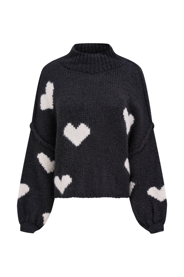 Astrid Heart Sweater / Black