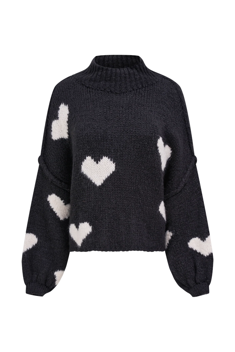 Astrid Heart Sweater / Black