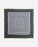 Yerse Printed Silk Scarf / Khaki-Blue