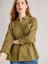 Whitestuff Sofie Shirt / Khaki Green