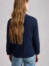 WHITE STUFF NOVA LINEN CARDI / NAVY