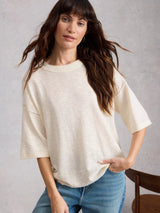 WHITE STUFF KATE LINEN TOP / WHITE