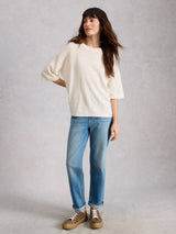 WHITE STUFF KATE LINEN TOP / WHITE