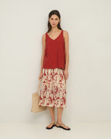 YERSE Skirt / Red Floral