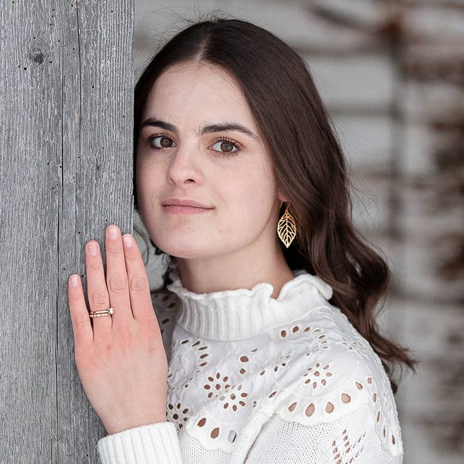 O'Brien Drop Leaf Earring: Rose Gold