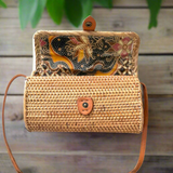 Sac seau en rotin - Blanc