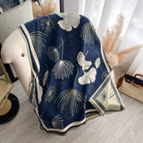 Winding River Falling Ginkgo Reversible Wrap / Navy & Cream