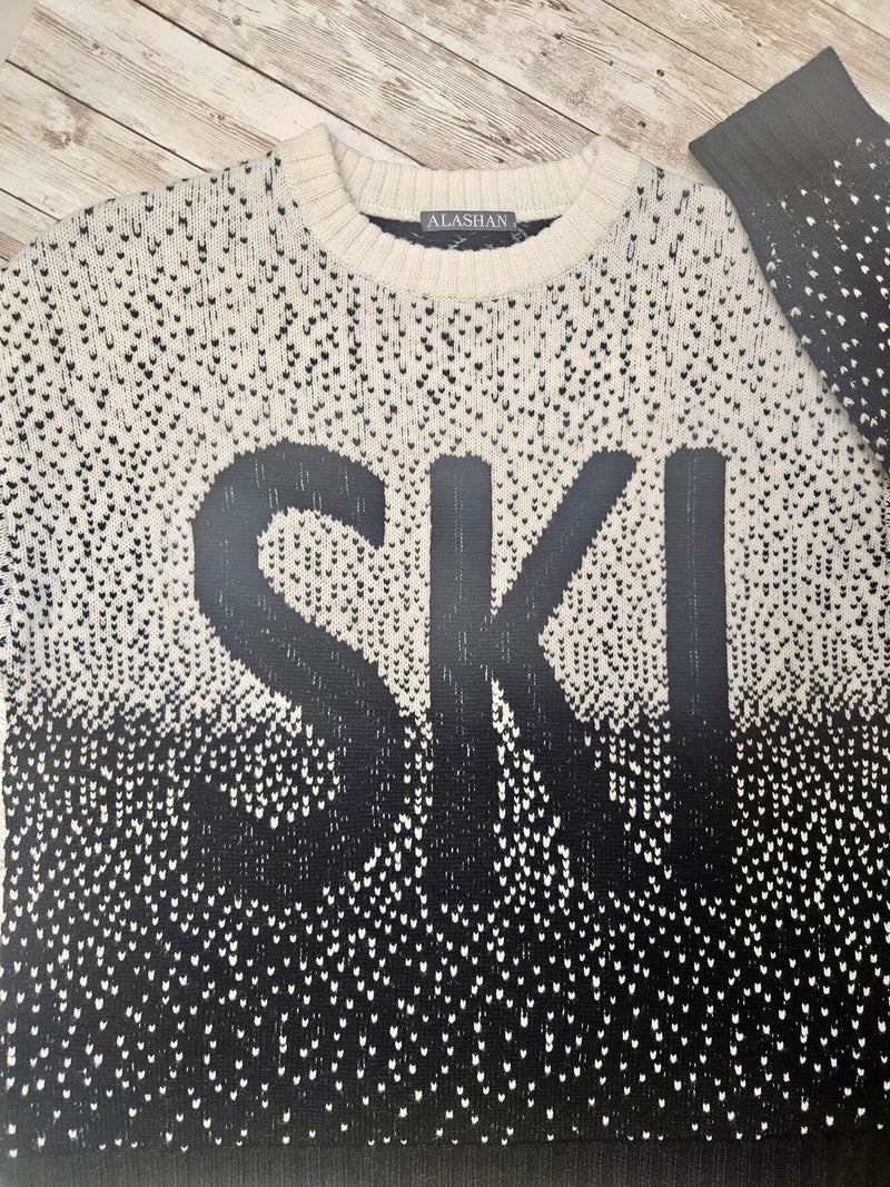 Alashan Merino Ski Sweater / Black & Winter White