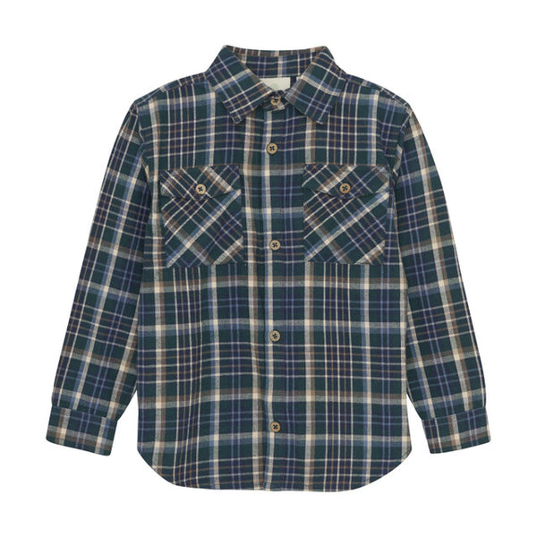 EnFant Check Shirt/ Blue+Green Plaid