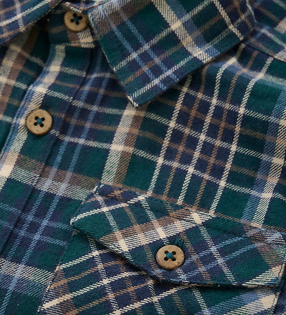 EnFant Check Shirt/ Blue+Green Plaid