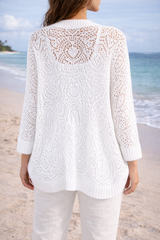 Eternelle Crochet Cardigan / White