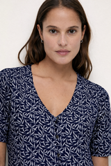 YERSE Dress / Navy Leaves