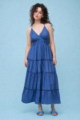 Astrid Tiered Sundress / Cerulean Blue
