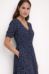 YERSE Dress / Navy Leaves