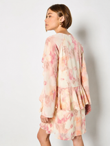 Apricot Ruffle Dress / Floral